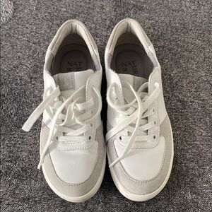 Naturalizer White and Gray Sneakers